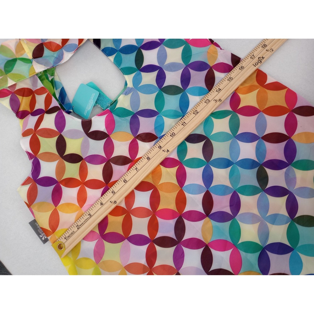 Erin Condren Reusable Bag Multicolor Geometric Pattern Colorful Rainbow - Picture 4 of 5
